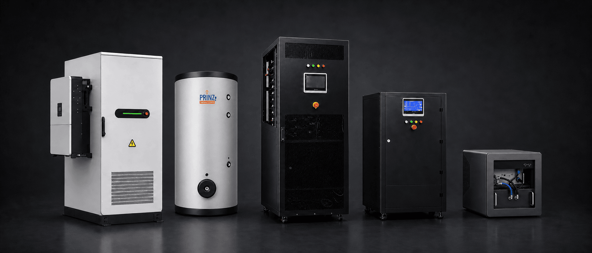 omnivo battery storage, buffer tanks, server heating and energy equipment in the studio